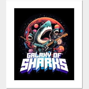 Galaxy of Sharks Posters and Art